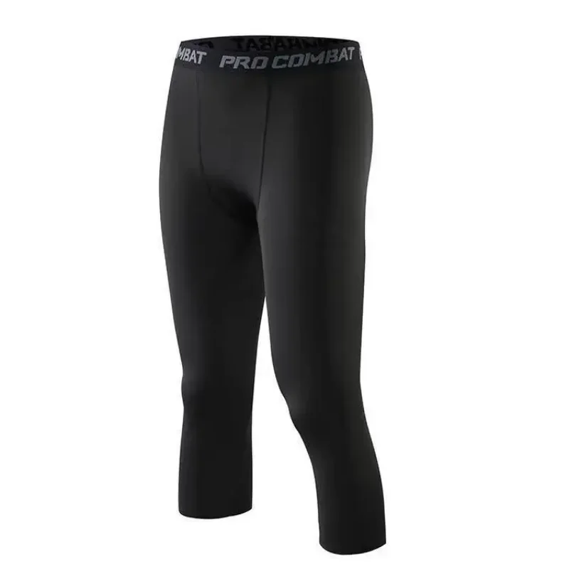 Men's Sports Cropped Pants, Sportswear, Running Leggings, Gym Leggings, Men's Compression Sweatpants, Men's Cropped Pants