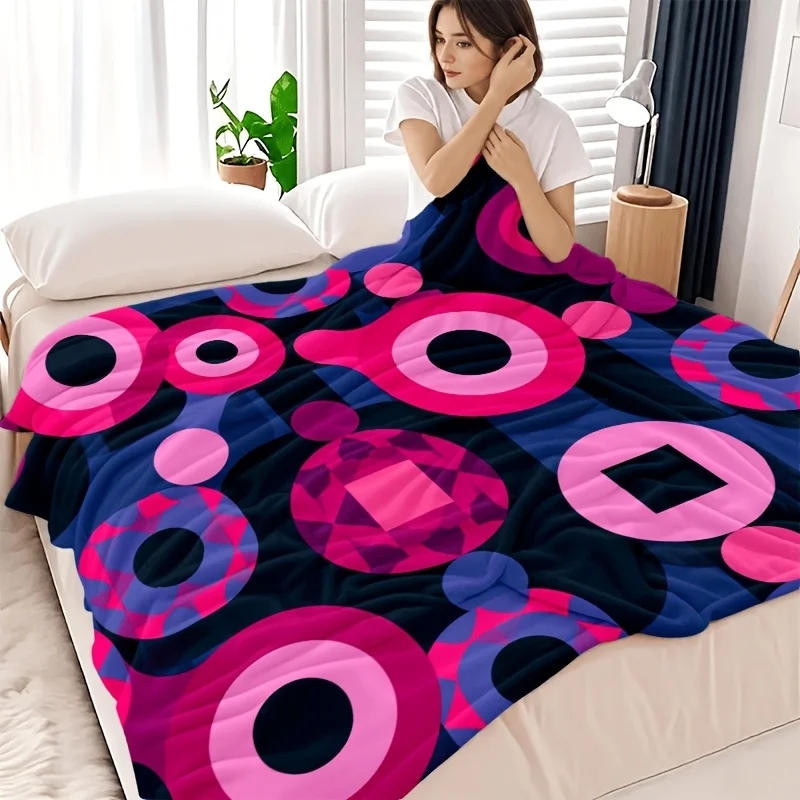 Large Size Abstract Retro Geometric Pattern Throw Blanket for Sofa Couch Decorative Winter Fall Home Decor 150x200cm Luxury Blan