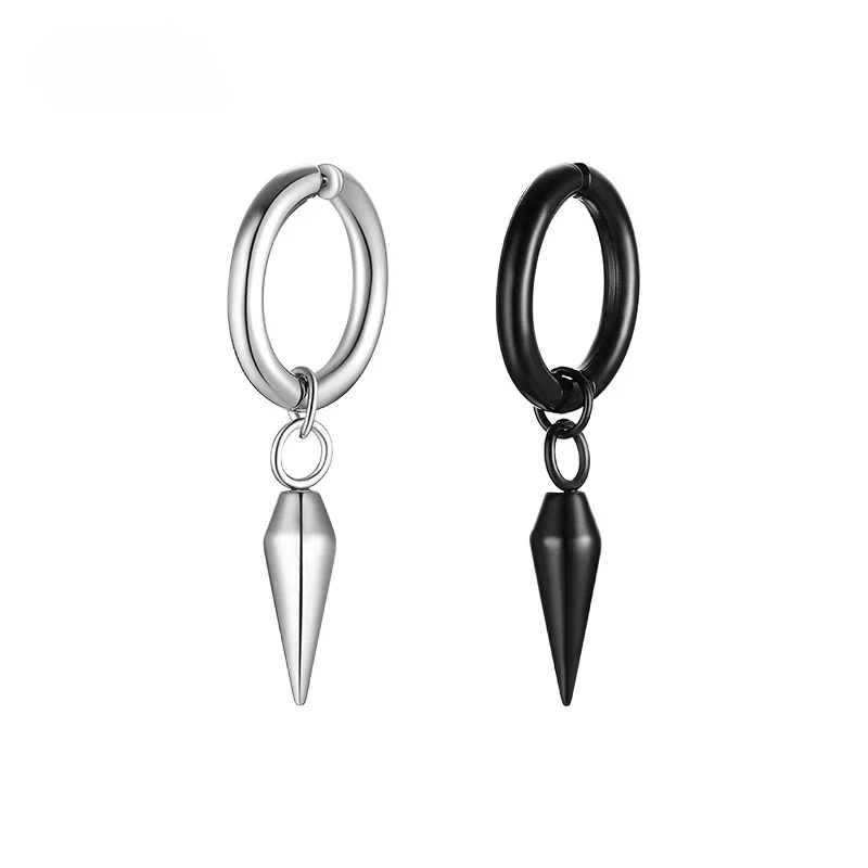 

Tapered ear clips, single men's earrings, ruffian handsome style earrings.