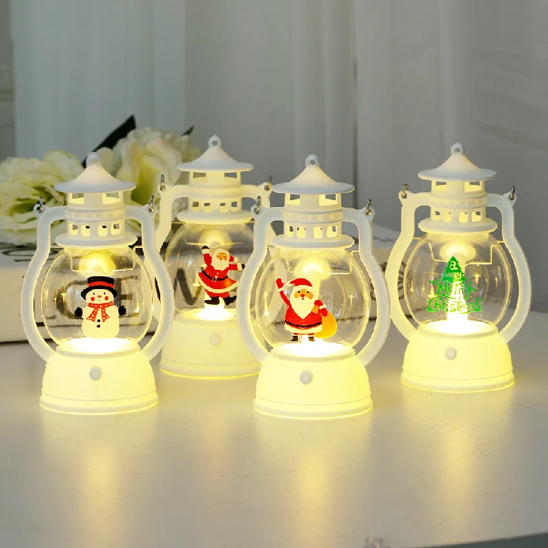Wholesale Custom Small Christmas Lanterns Reindeer and Tree Patterns Festive Atmosphere Decoration Festive Lights