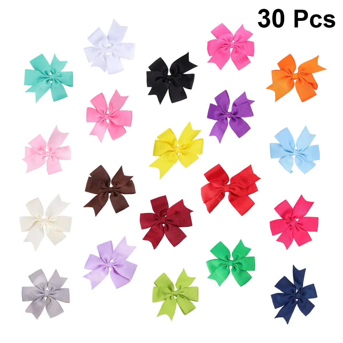

Boutique Hair Bows Set 20 Colors Satin Ribbon Alligator Clip Hair Clips for Babies DIY Headband Hat