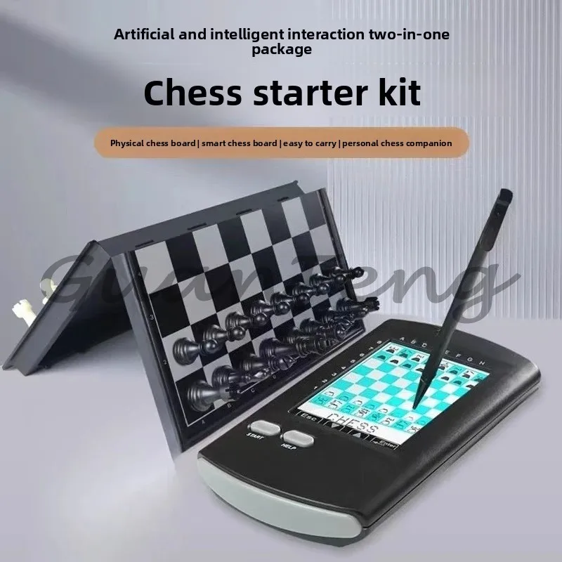 Pocket Intelligent Electronic Chess Board Children Learn Chess Parent-child Puzzle Artifact