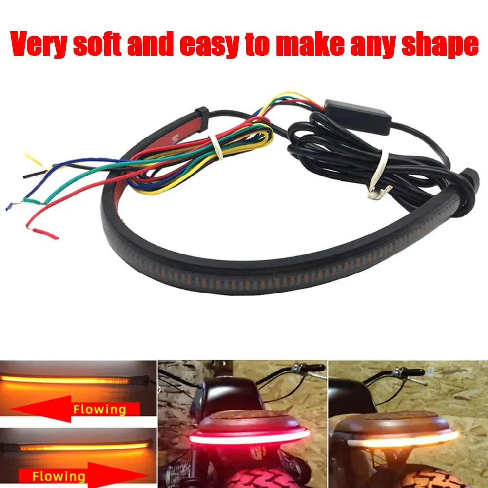 

Motorcycle Sequential Switchback Flowing LED Tail Brake Turn Signal Strip Lights Motorbike Rear Brake Stop Bulb Lamps