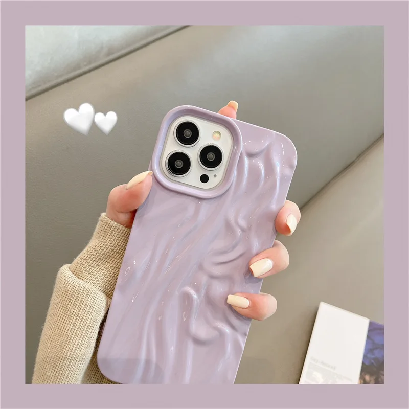 Luxury Wrinkles Phone Case For iPhone 11 12 13 14 Pro Max TPU Glitter For Iphone 14 Shockproof Soft Smooth Silicone Back Cover