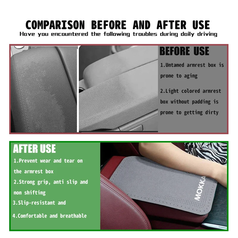 For Opel Car Armrest Box Pad Suede Center Console Cushion Mats Interior Accessories Mokka Astra H K J G Corsa D E Vectra C B view 2
