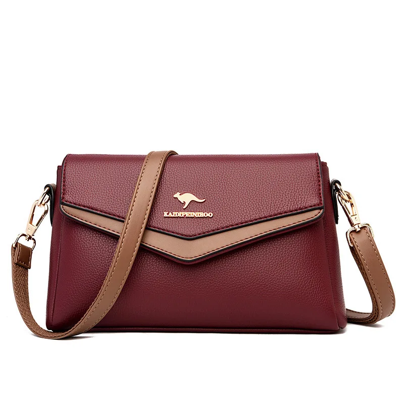 2024 Women\'s Bag New Crossbody Shoulder Purse Contrast Color Mom Small Square Bag Lady European and American Crossbody Bags