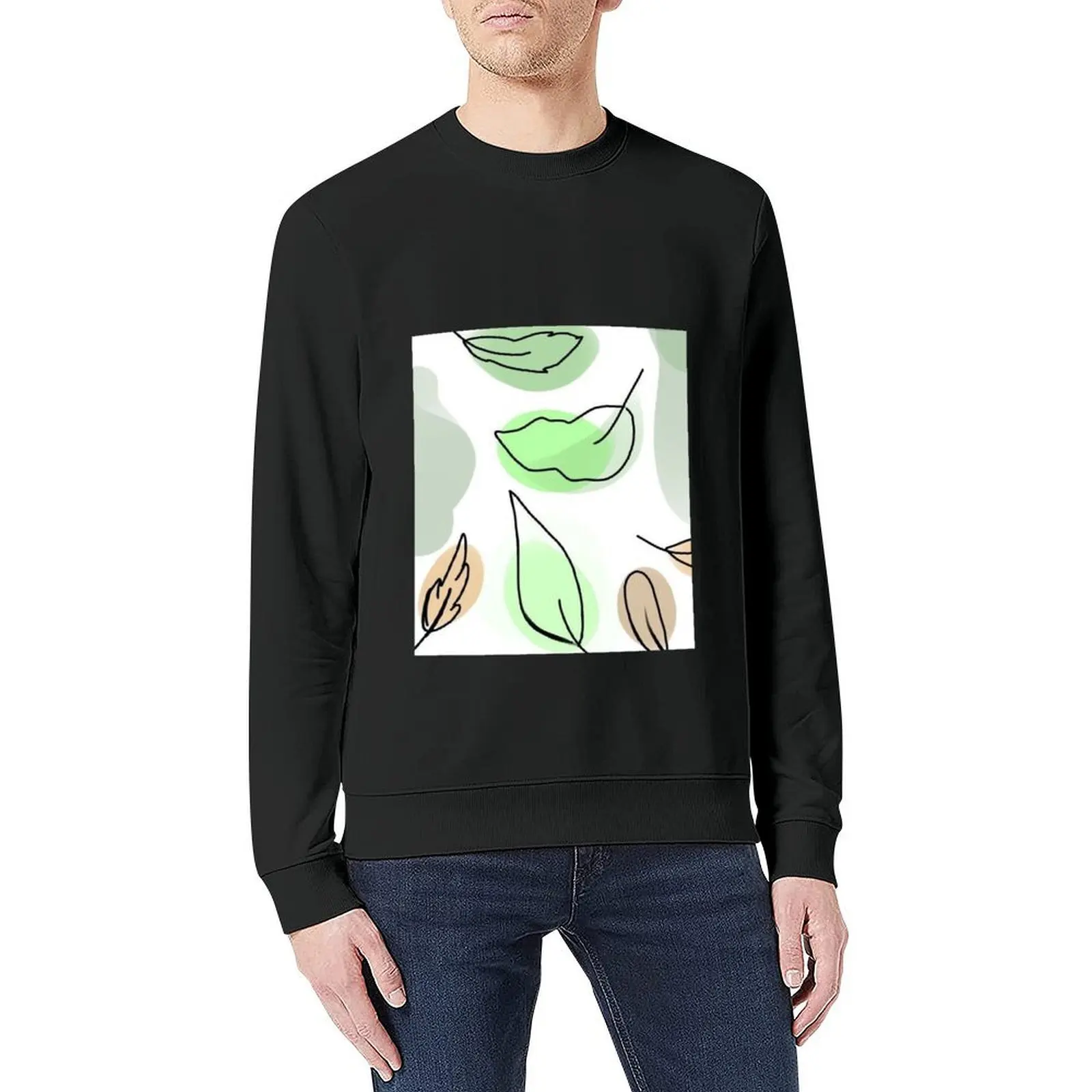 drawing of leaves Pullover autumn jacket men men's sweat-shirt set winter clothes korean autumn clothes autumn sweatshirt