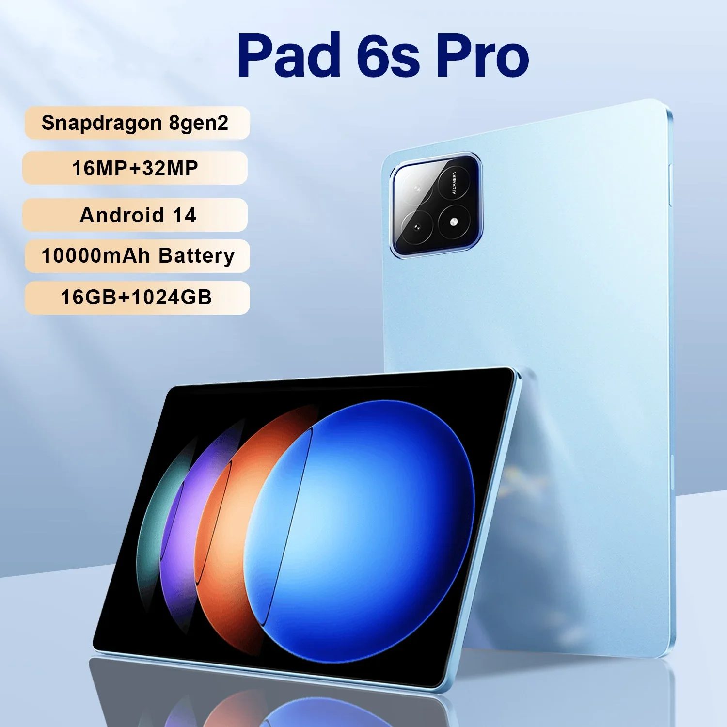 2024 Original Global Version Pad 6s Pro Tablets PC Android 13 Snapdragon 888 10000mAh 11inch 16GB+1024GB 5G HD 4K Screen WIFI Mi