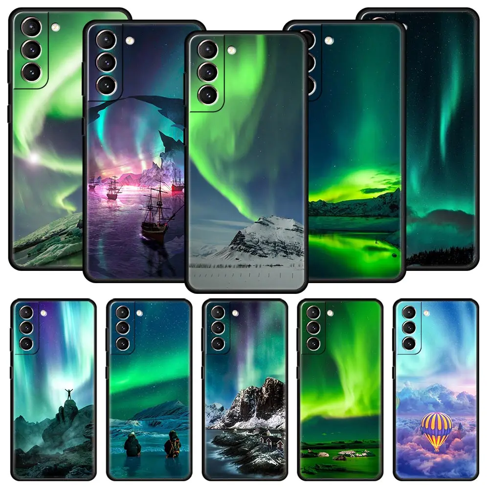Phone Case For Samsung Galaxy S26 S25 FE S24 S23 S22 S21 Ultra S20 5G S10E Plus Protect Cover Aurora Borealis