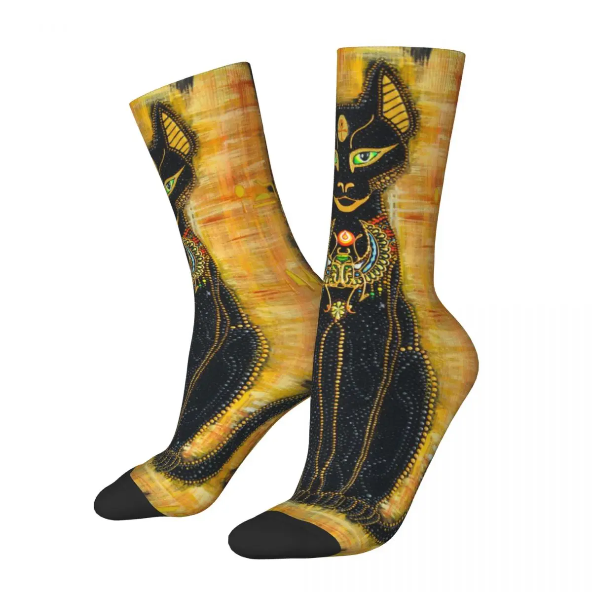 

Cats And Ankh Cross Ancient Egypt Unisex Socks Cycling 3D Print Happy Socks Street Style Crazy Sock