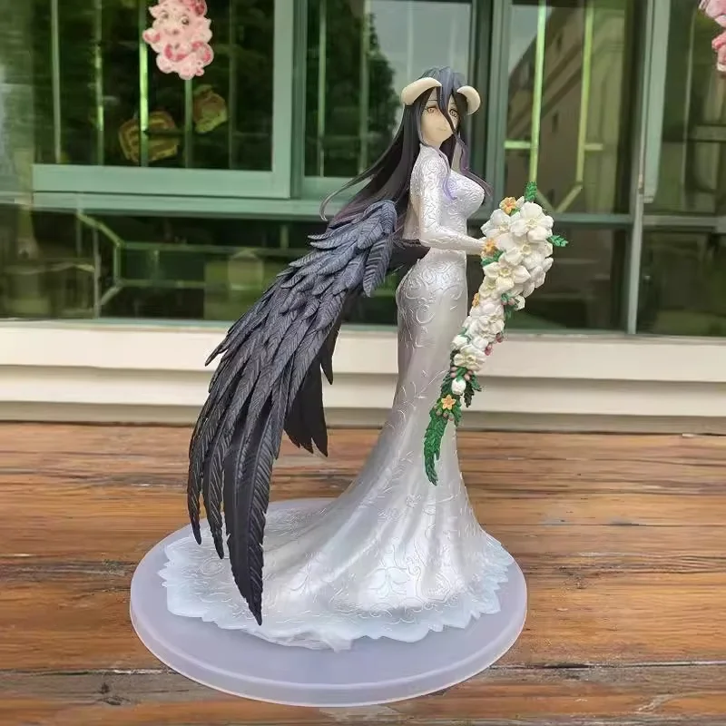 Jovem Senhor Overlord King of Bones Albedo Zhanzi Figura de ação de animação - Tema de vestido de casamento Brinquedo colecionável para fãs