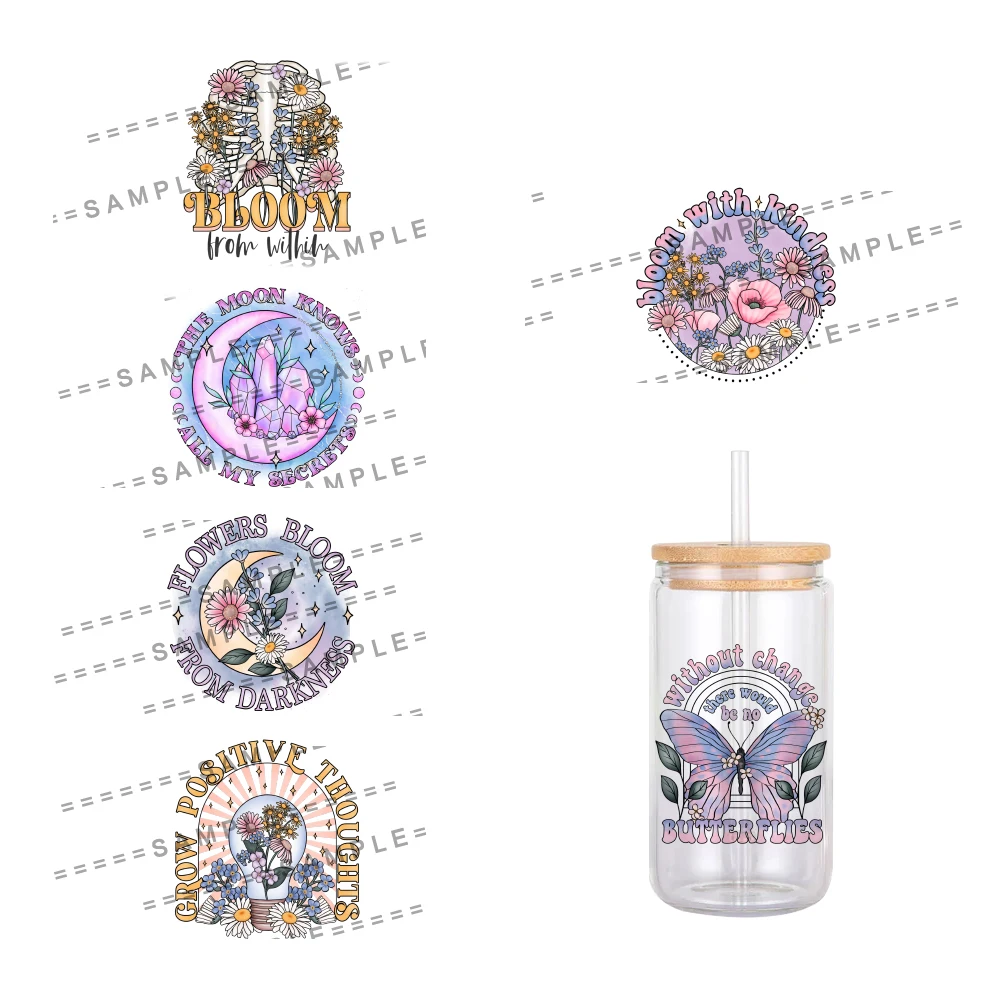 11x12cm Magical Mysterious Elements Pattern UV DTF Waterproof Transfers Decals For 16oz Glass Cup Wrap Stickers