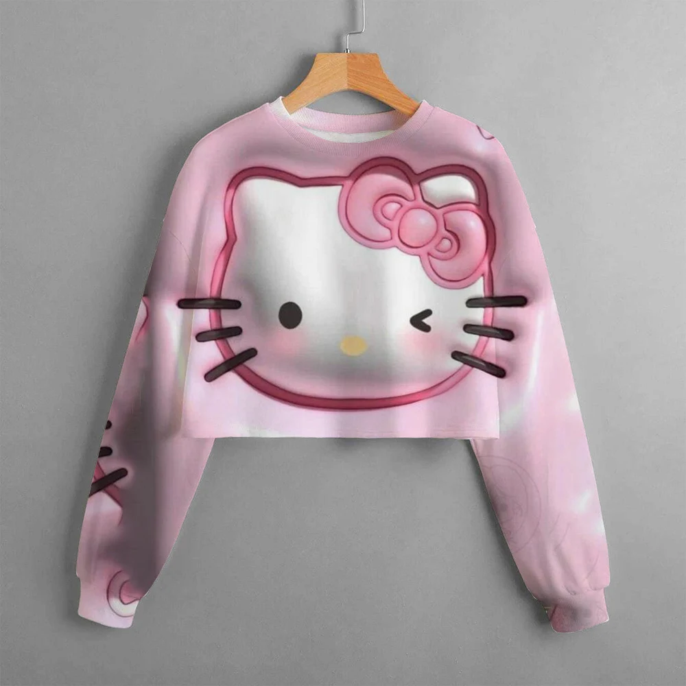 Hello Kitty Kids Hoodie Autumn/Winter Fashion Girl Japanese anime Sweatshirt Girl Cute Hoodie 3-16 Years Old