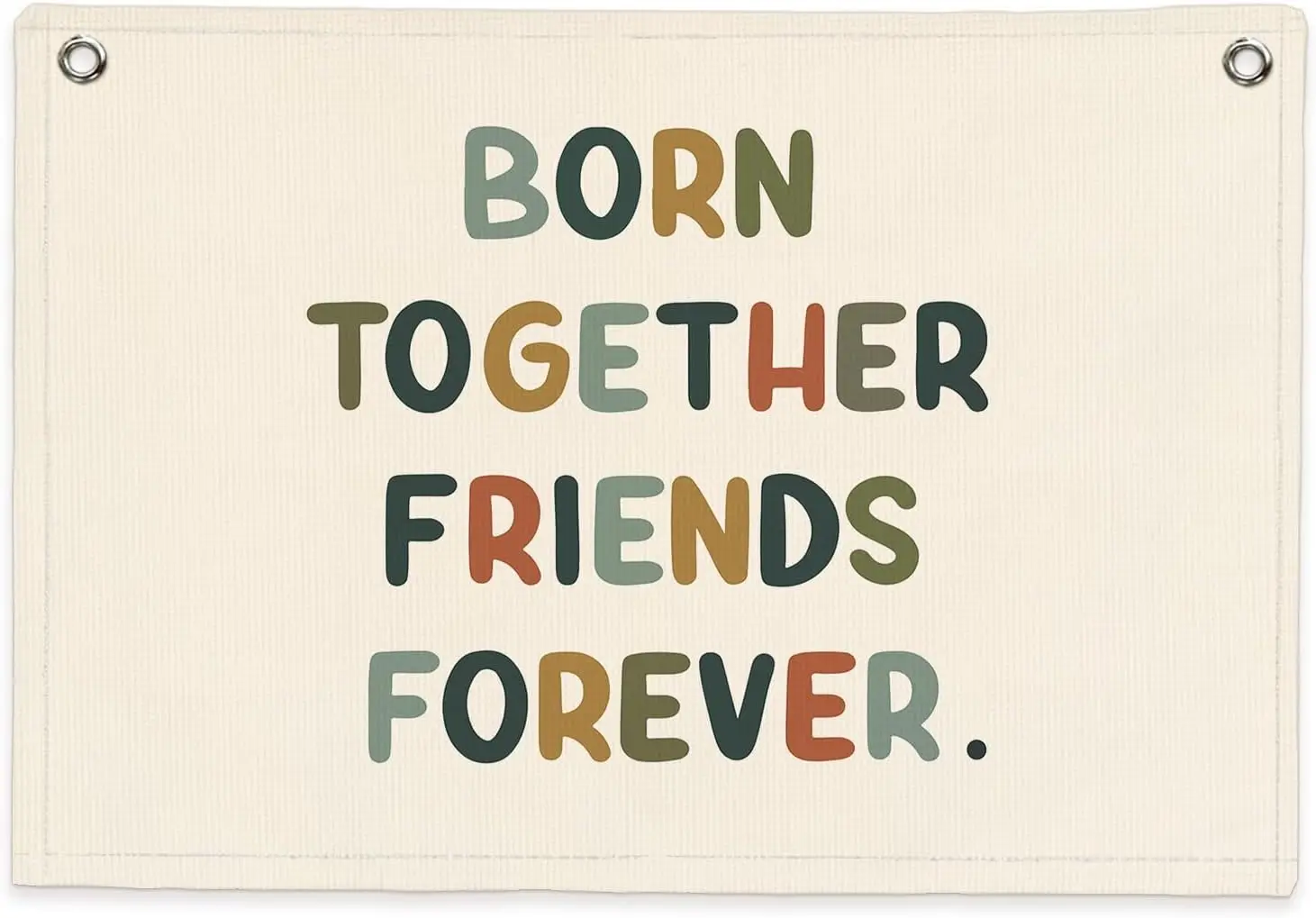 Flagicts 100% Polyester Boho Boy Nursery Born Together Friends Forever Canvas Flags