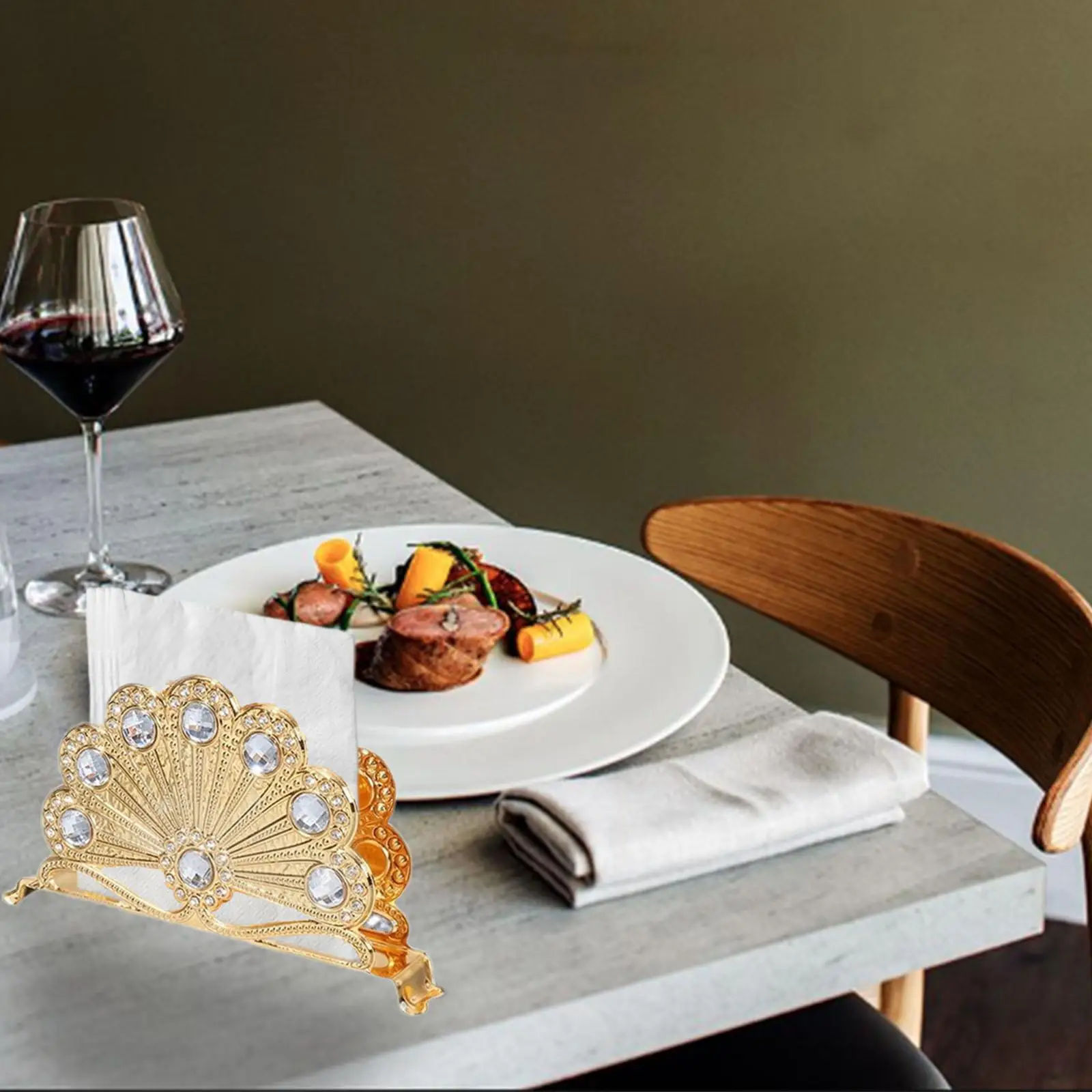 Stylish Iron Napkin Holder for Table Standing Paper Napkin Dispenser Rack for Kitchen Dining Room Decor