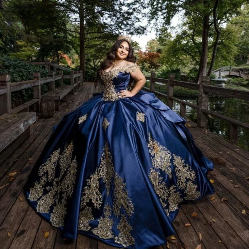 

New In Blue Quinceanera Dress 2024 Princess Prom Ball Gown Sweet 16 XV Years Old Miss Birthday Dress Long Train Pageant Mexican