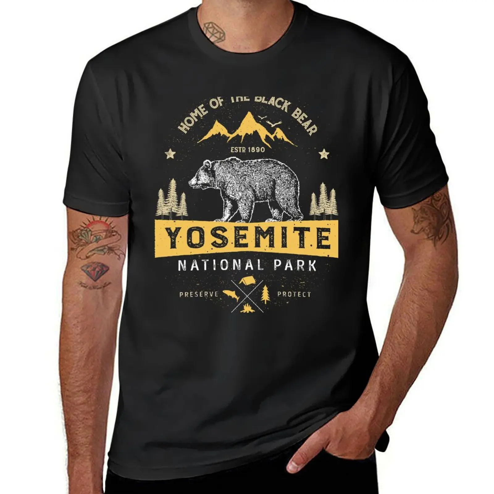 

Yosemite National Park California T shirt - Vintage Bear T-Shirt vintage tops plus size tops mens t shirt graphic