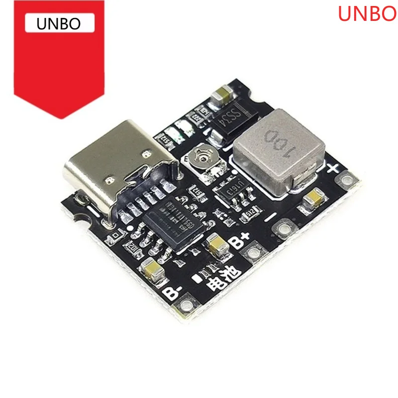 3.7V to 9V 5V 2A DC-DC Step Up Boost Module 18650 Lithium Battery Charging Discharging Board Type-C Interface Integrated Module