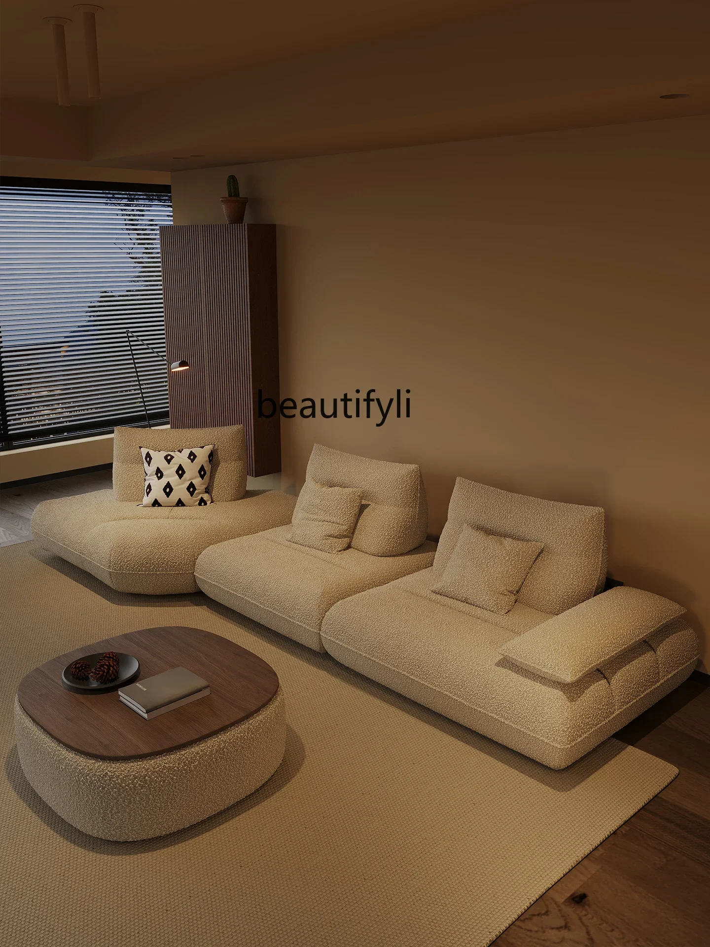 183F Functional sofa Movable backrest Technology cloth Simple modern living room Home, sofa