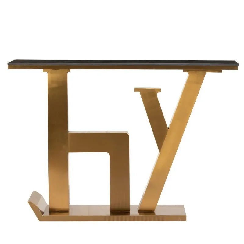 

Modern light luxury, entrance, stainless steel, creative, table, living room, marble