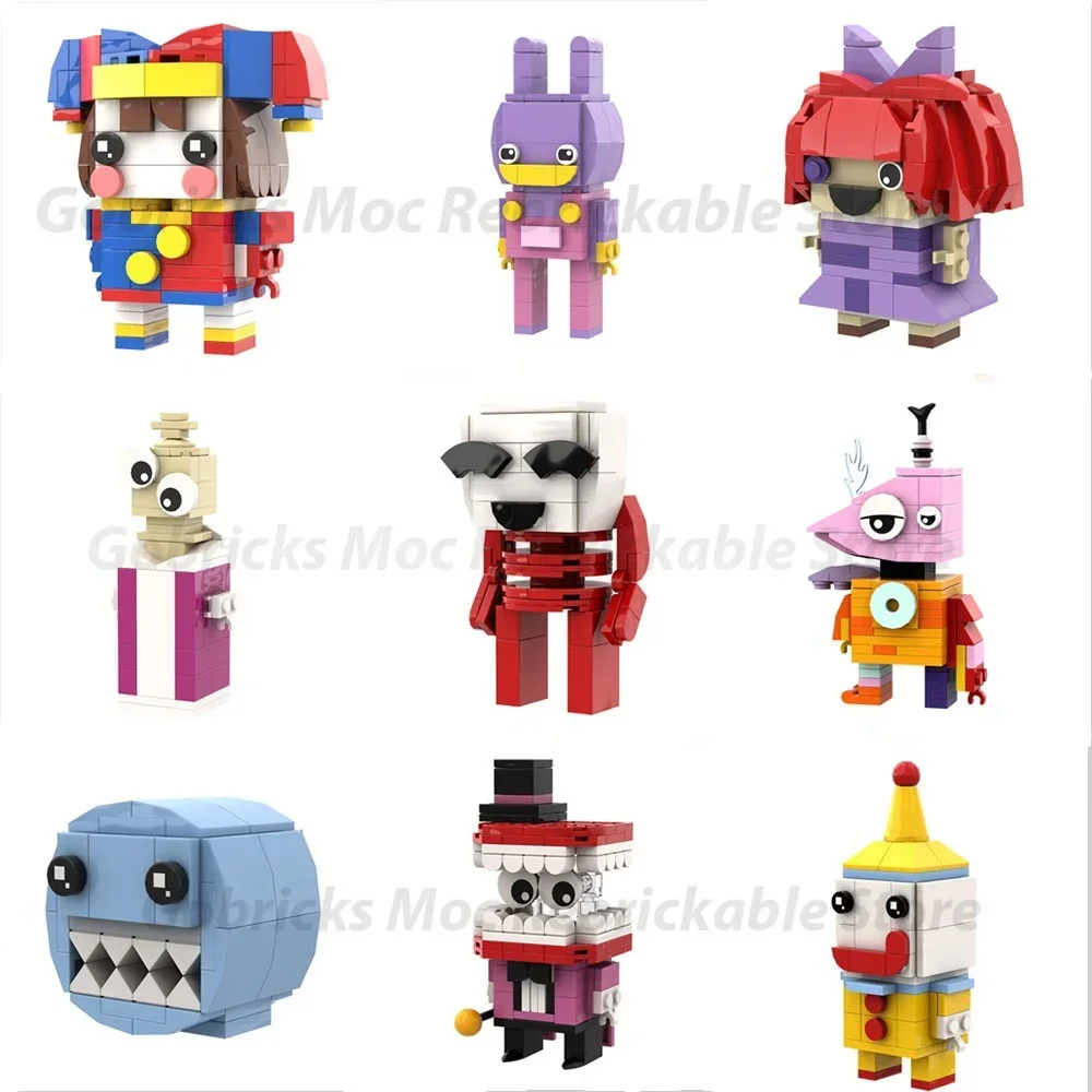 Gobricks The Amazing Digital Circus Pomni Jax Bricks Cartoon Toys The Amazing Digital Circus Clown Figure Building Blocks Git