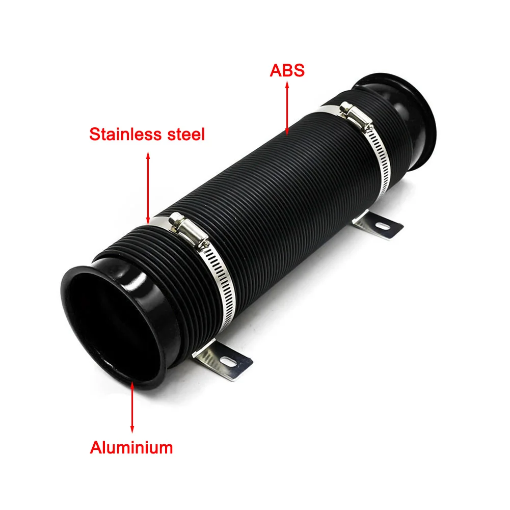 1Pc 76mm Car Air Intake Ventilation Pipe Retractable Air Intake Hose 35*12.5*11cm For Auto Engine Housing Accessories
