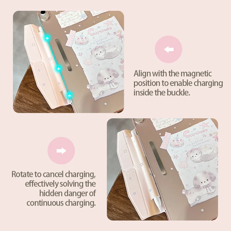 Summer Prelude iPad Cover For 2026 iPad Air11 2025 Pro11 Pro13 10th 11th 3+Y Fold Multi Angle Support Auto Wake Sleep