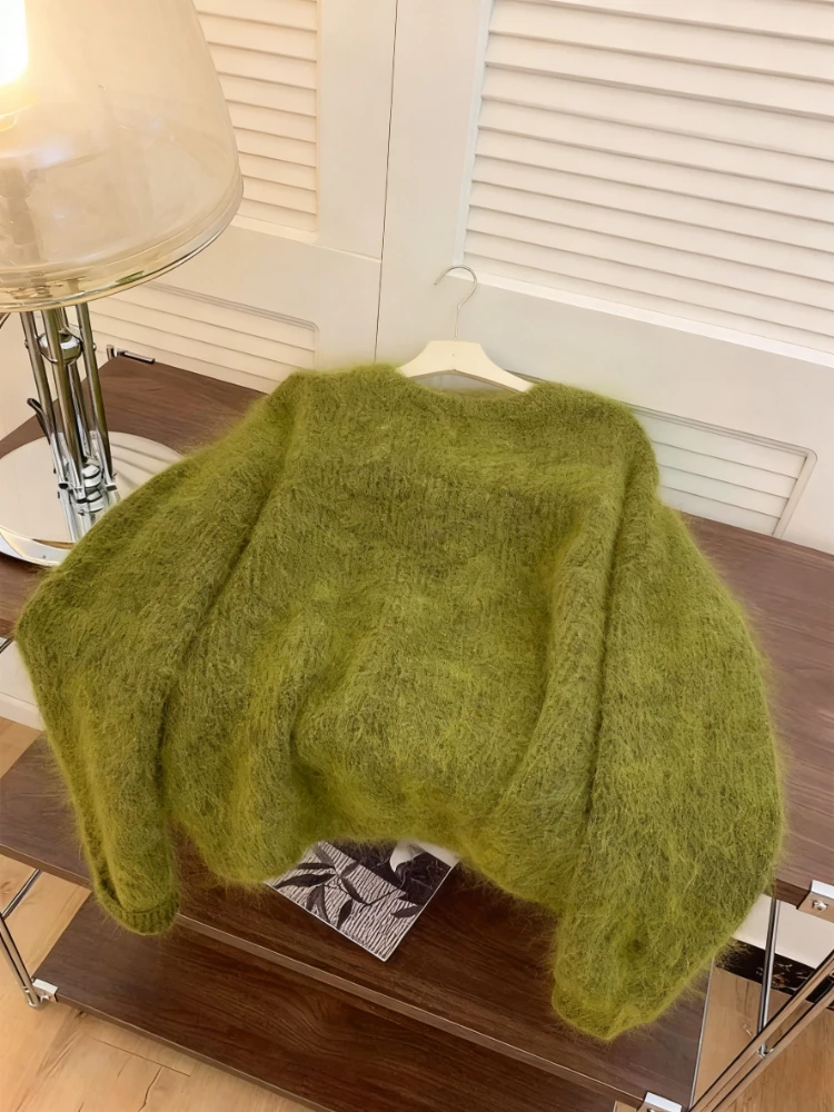Maglione lavorato a maglia dal design elegante da donna aderente pullover vintage americano capispalla camicetta a maniche lunghe chic autunno nero inverno nuovo