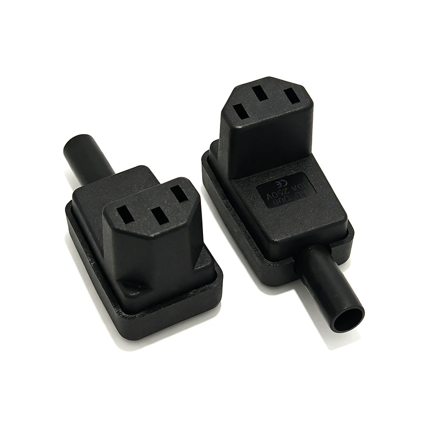 All-copper 90 Degree Angled IEC 320 C13 Female Plug AC 10A 250V Power Cord Cable Connector 3-core pin plug socket