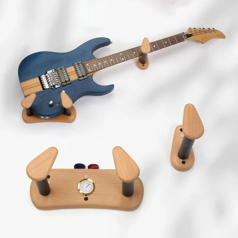 

Wall Mounted Guitar Hook Hangers Bracket with Hygrometer, Guitar Display Rack