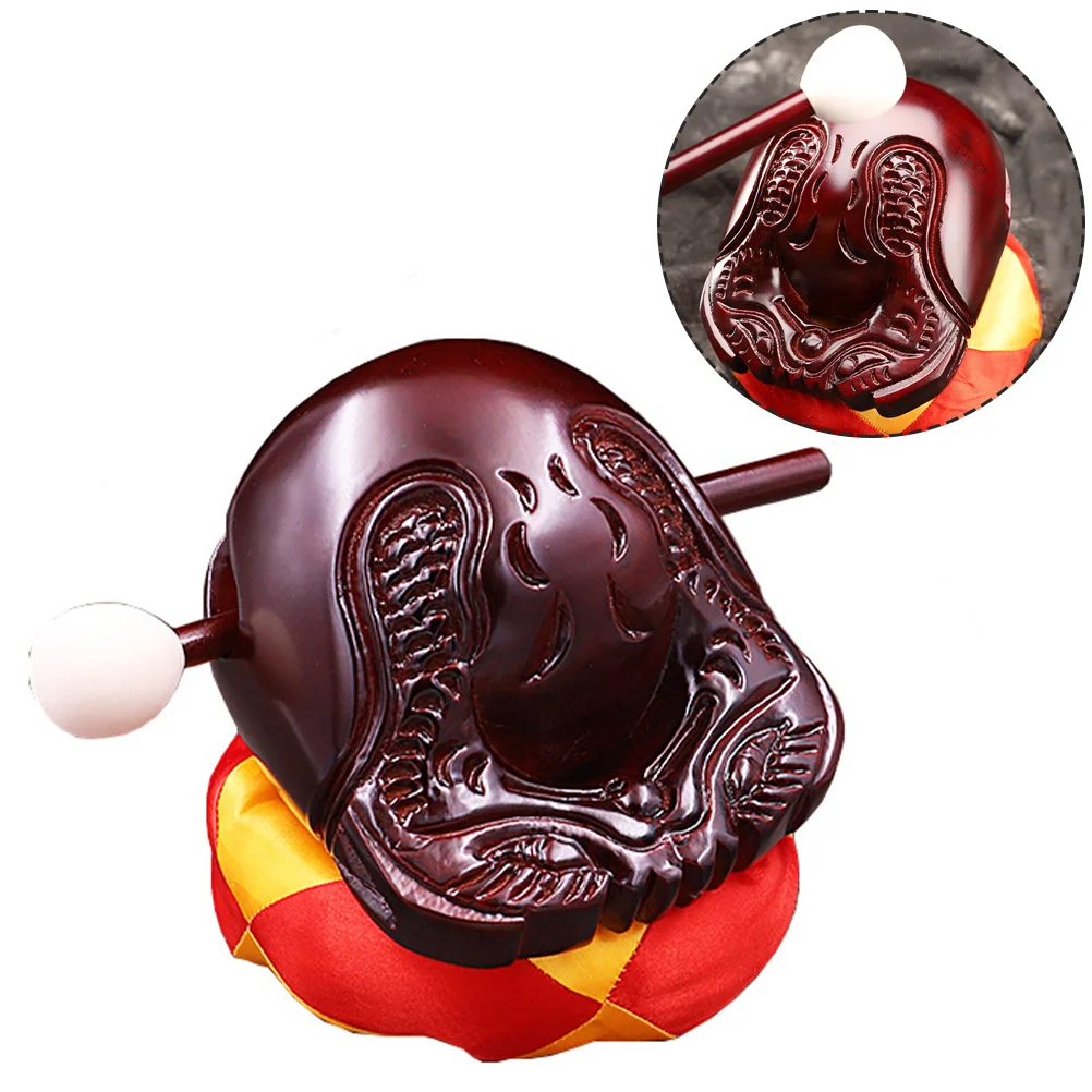 

Fotang Wooden Fish Instrument Accessories Musical Percussion Small Temple Woodblock Natural Muyu Sticks