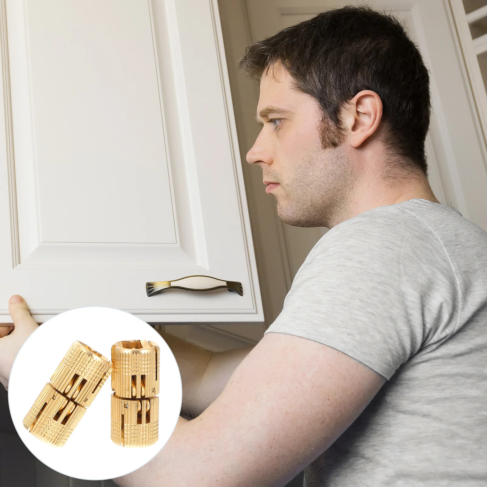 

2pcs Hidden Door Rotating Pivot Hinge 14Mm Copper Cabinet Hinges For Furniture Window Door Hardware Adjustable Durable Anti-Rust