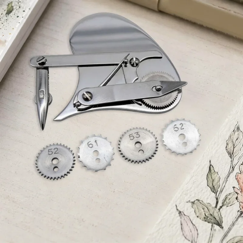Portable Metal Scribing Tool Interchangeable Dotting Wheels Mechanical Line Marker Draw Dots Dashes Ruling Pen Art Drafting Tool