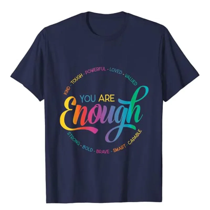 You Are Enough LGBT Pride Month Gay Lesbian Rainbow Ally T-Shirt Lgbtq Graphic Tees Gifts Lesbian, Transsexual, Bisexual Outfits