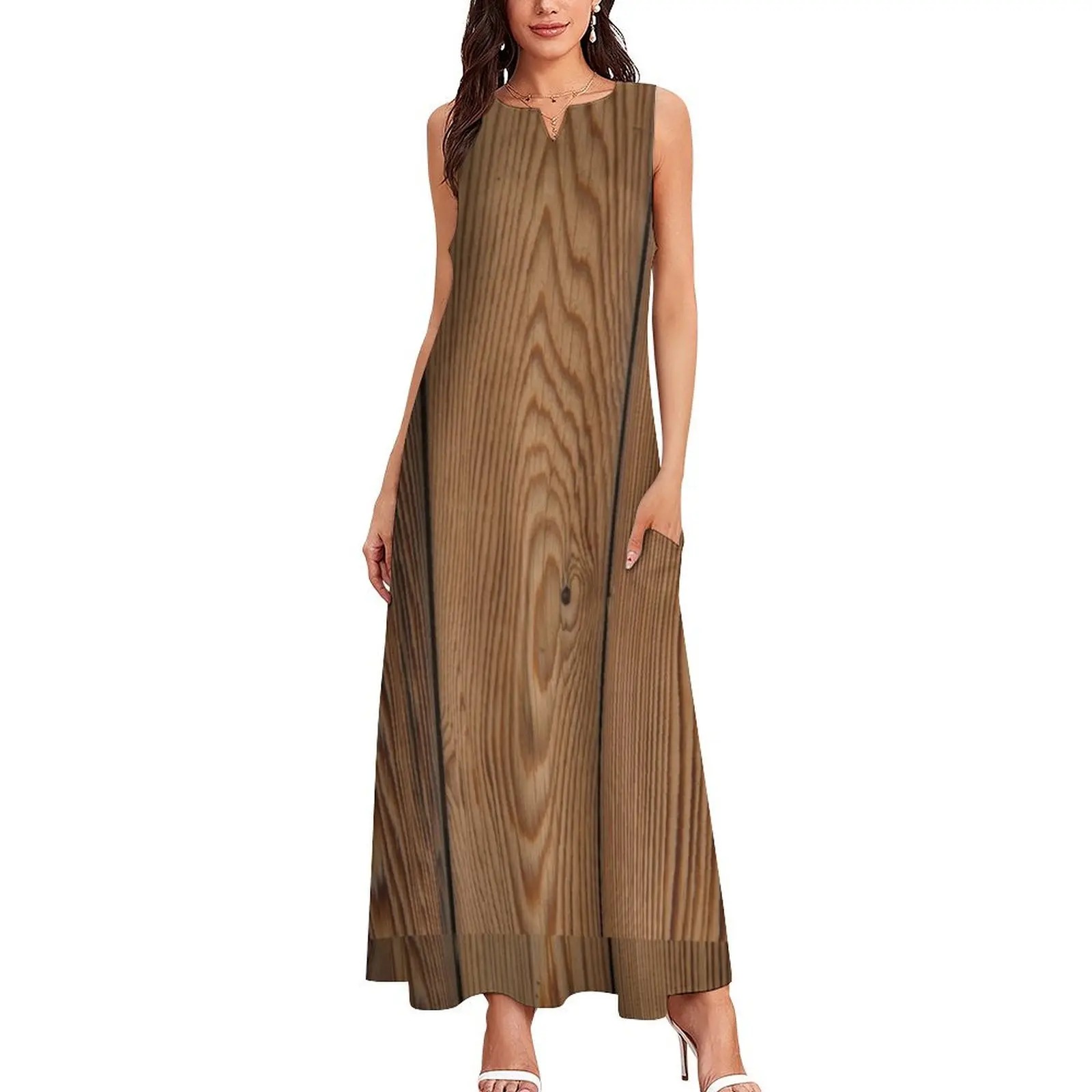 Wood Grain Long Dress cute dress luxury evening dress woman for wedding long sleeve dresses dresses for special events