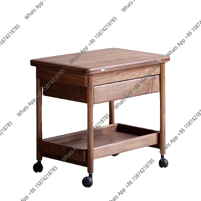 Rt Living Room Mobilny Stolik Kawowy z Litego Drewna do Salonu, do Małego Mieszkania, Składany, Średni i w Stylu Antycznym, Samochodowy