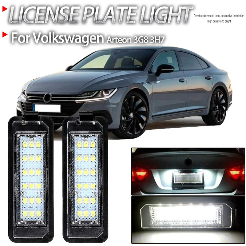 سيارة Led لمبات عدد لوحة ترخيص ضوء Canbus خطأ مجاني ل Volkswagen VW Arteon 3G8 3H7 2017 2018 2019 2020 تصفيف السيارة