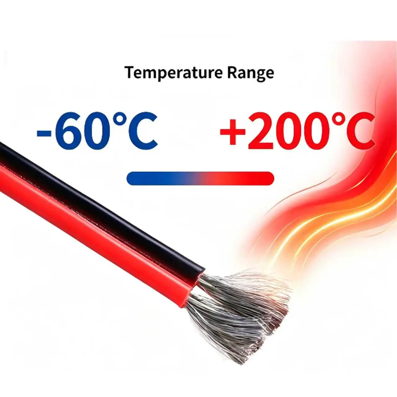 2-pin Soft Silicone Cable Red Black Car Battery Automotive Wiring 24 22 20 18 16 14 12 10 8AWG Tinned copper domestic wire
