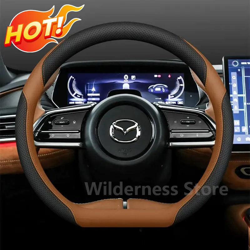 Leather Steering Wheel Cover For Mazda EZ6 EZ60 2025 2026 interior accessories