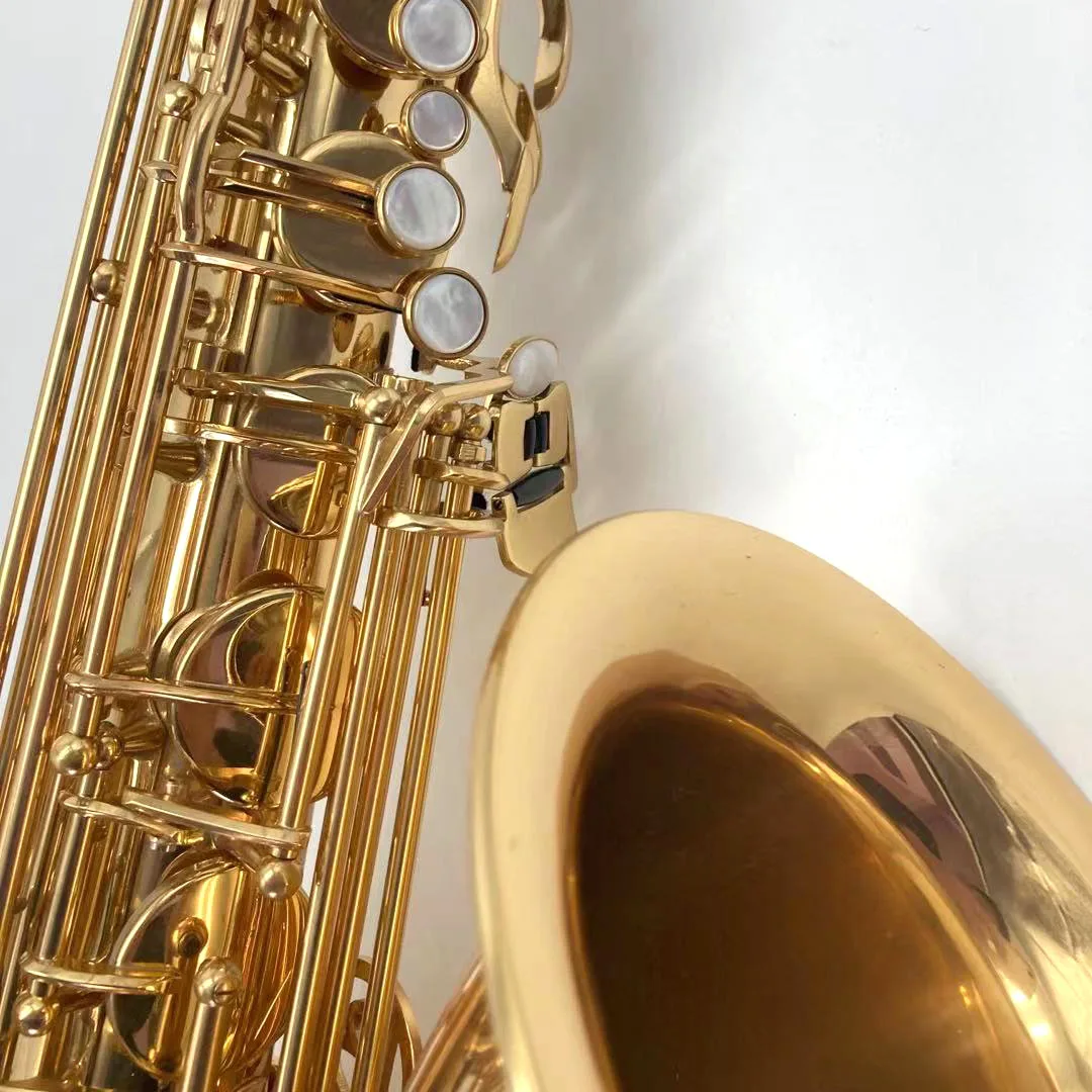 Wholesale Hot Sale Saxophone Gold Lacquer Yellow Brass Eb Tone Tenor Saxfone