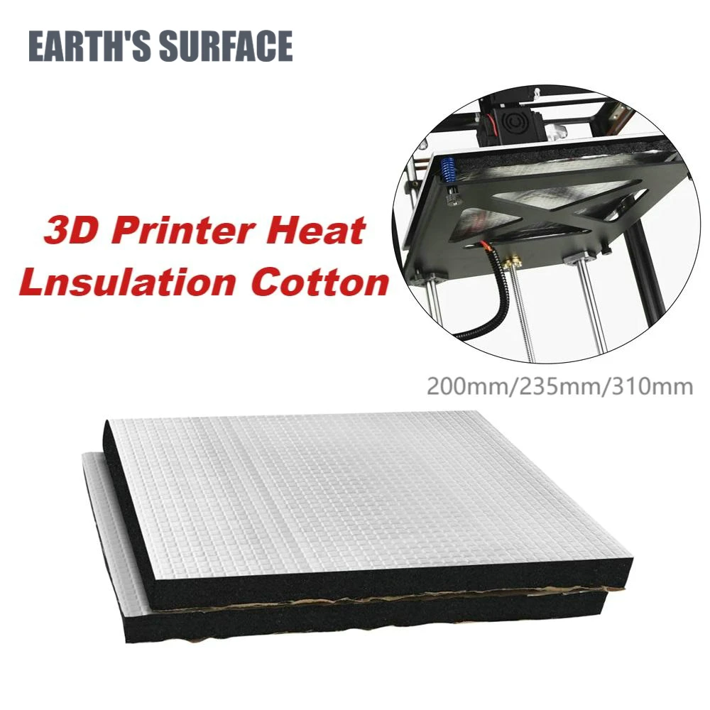 ES-3D Printer Heat Insulation Cotton 200/220/235/310mm Heatbed Sticker Foil Self-Adhesive Insulation Cotton For Ender 3 V2 Pro