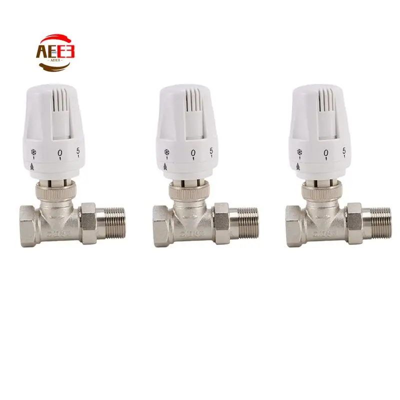 AEE3-3X 3/4Inch Brass Thermostatic Radiator Valve Straight Type DN20 Automatic Temperature Control Valve Floor Heating