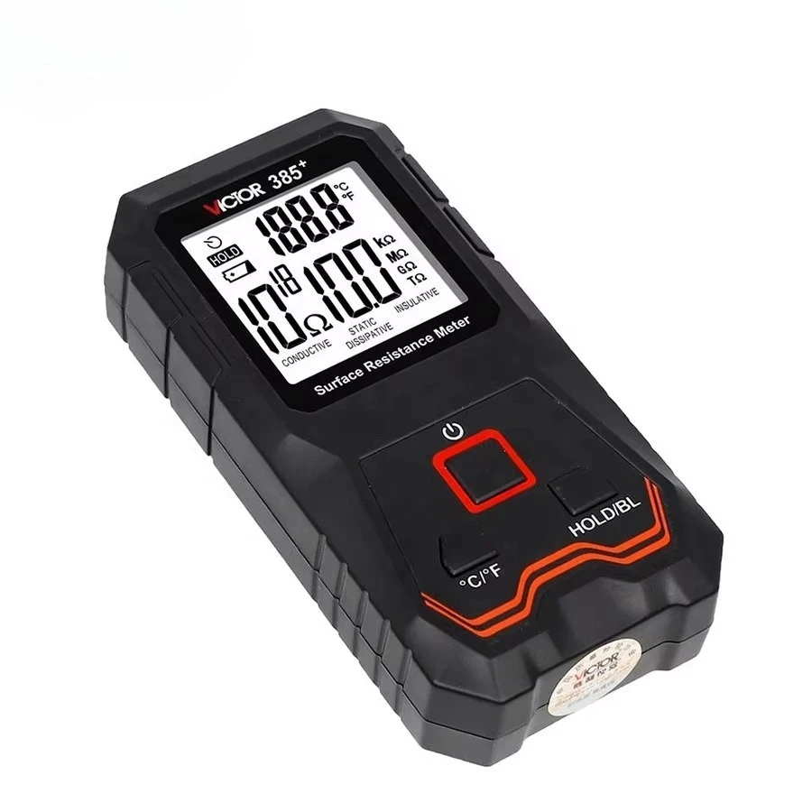 VICTOR 385 + Surface Resistivity Meter Conductive Static Dispersion Insulation Indication Surface Resistance Tester