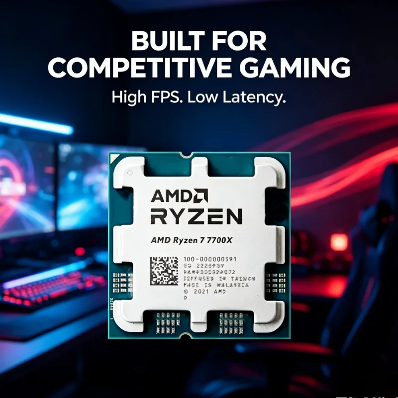 32MB Large Cache Desktop CPU AMD 7700X 8 Core 16 Thread 4.5GHz AM5 Interface Without Cooler For Render Workstation