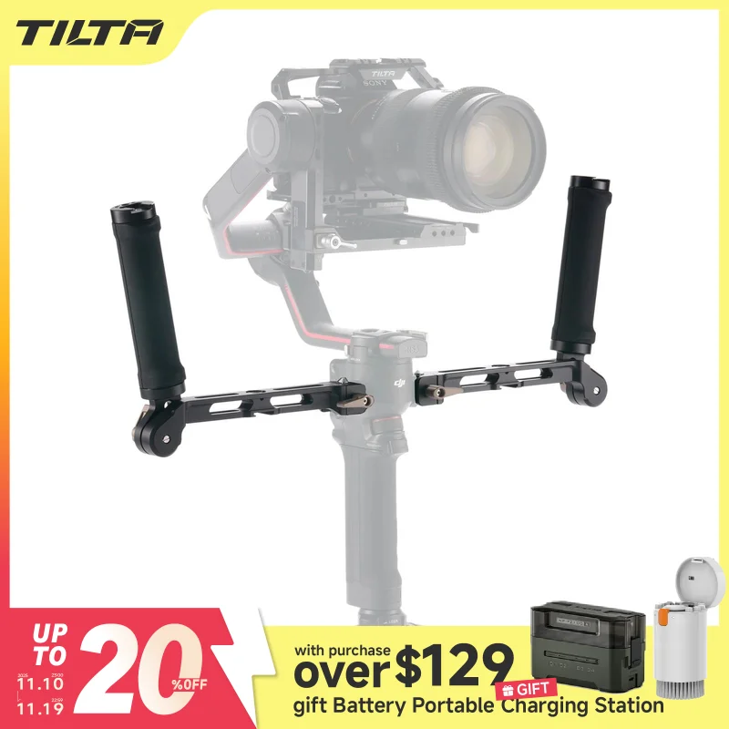 TILTA TGA-DHB2 Dual Handle Bracket for DJI Ronin RS2 / RS3 pro / RS3 / RS4 / RS4 Pro Handheld Gimbal DJI RS2 Shooting Kit