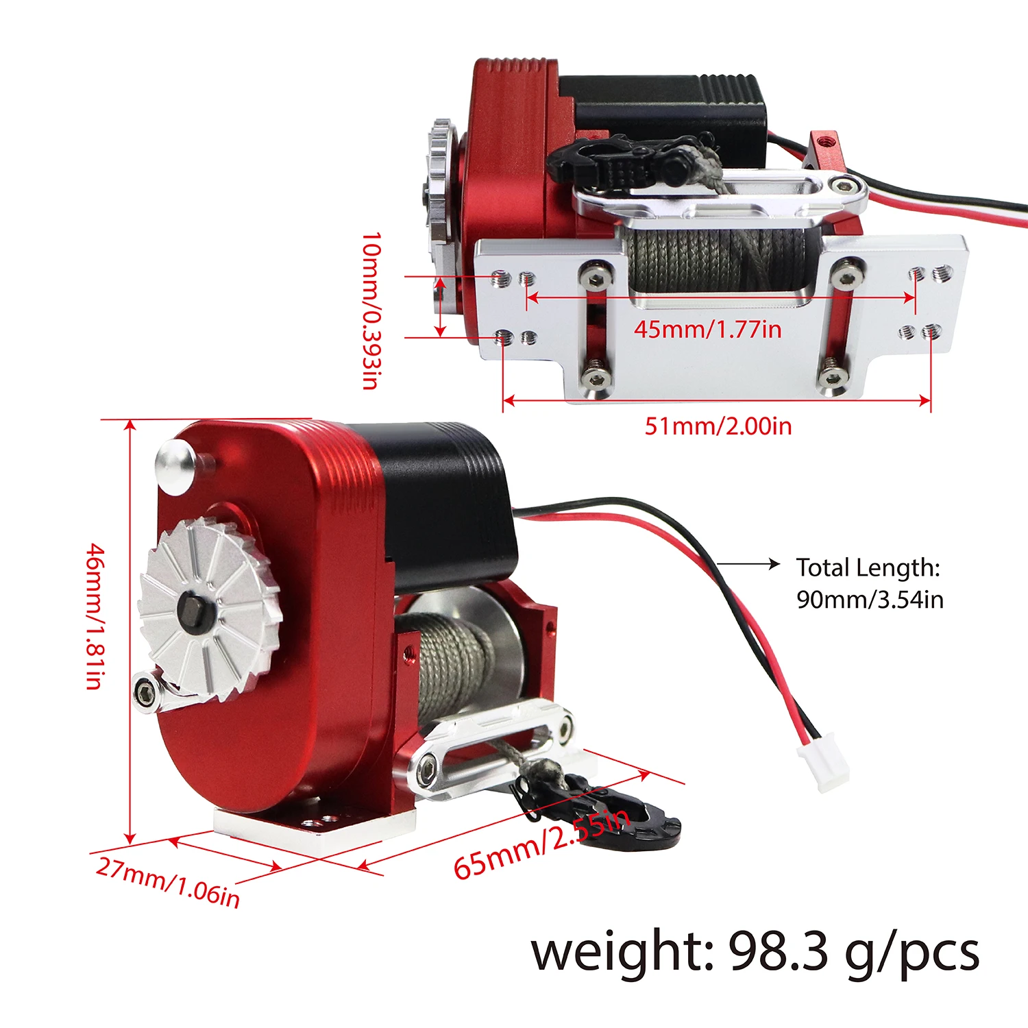 1/10 Alluminio simulato 8274 Verricello verticale 50 libbre Capacità di carico per RC Crawler AXIAL SCX10 TRX4 RC4WD Parte di aggiornamento