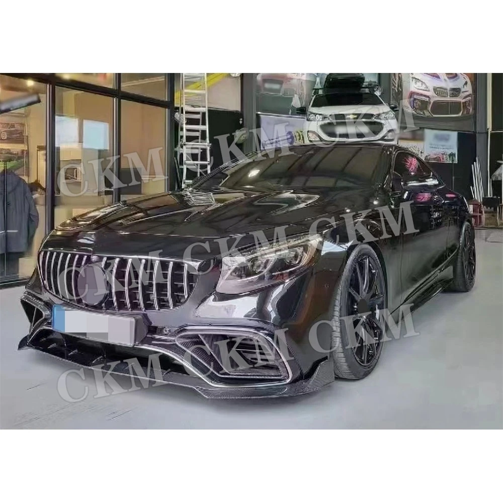 

CKMUUER Car Front Bumper Lip Spoiler Chin for Mercedes Benz S Class W217 C217 S63 65 AMG Coupe 2014-2019 Body Kits