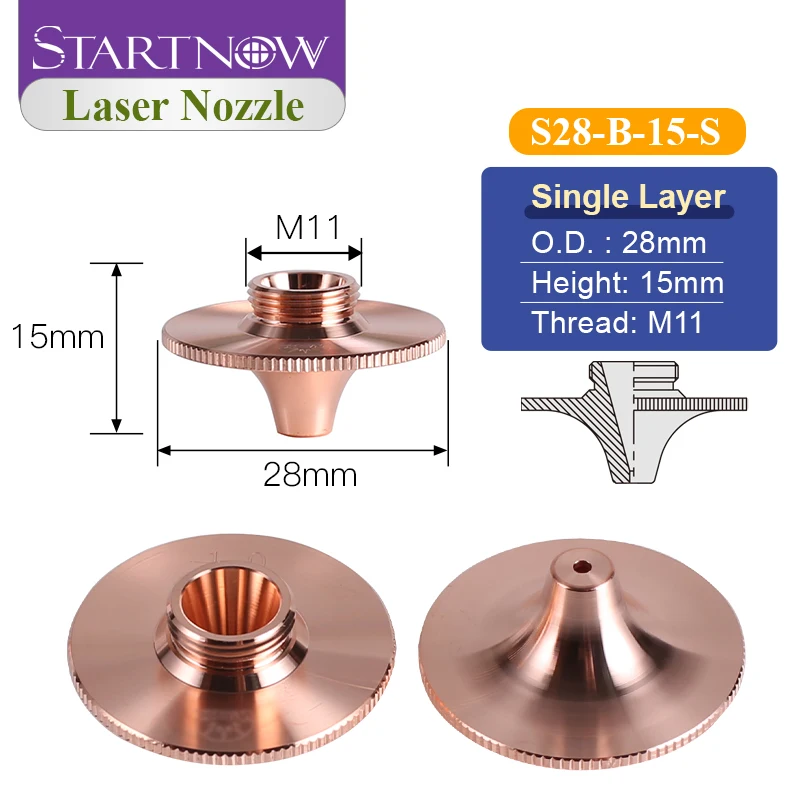 Startnow HANS Laser Cutting Nozzle Chrome Plated For Precitec Raytools WSX CNC Machine Parts Calibre 0.8-5.0mm Welding Nozzles