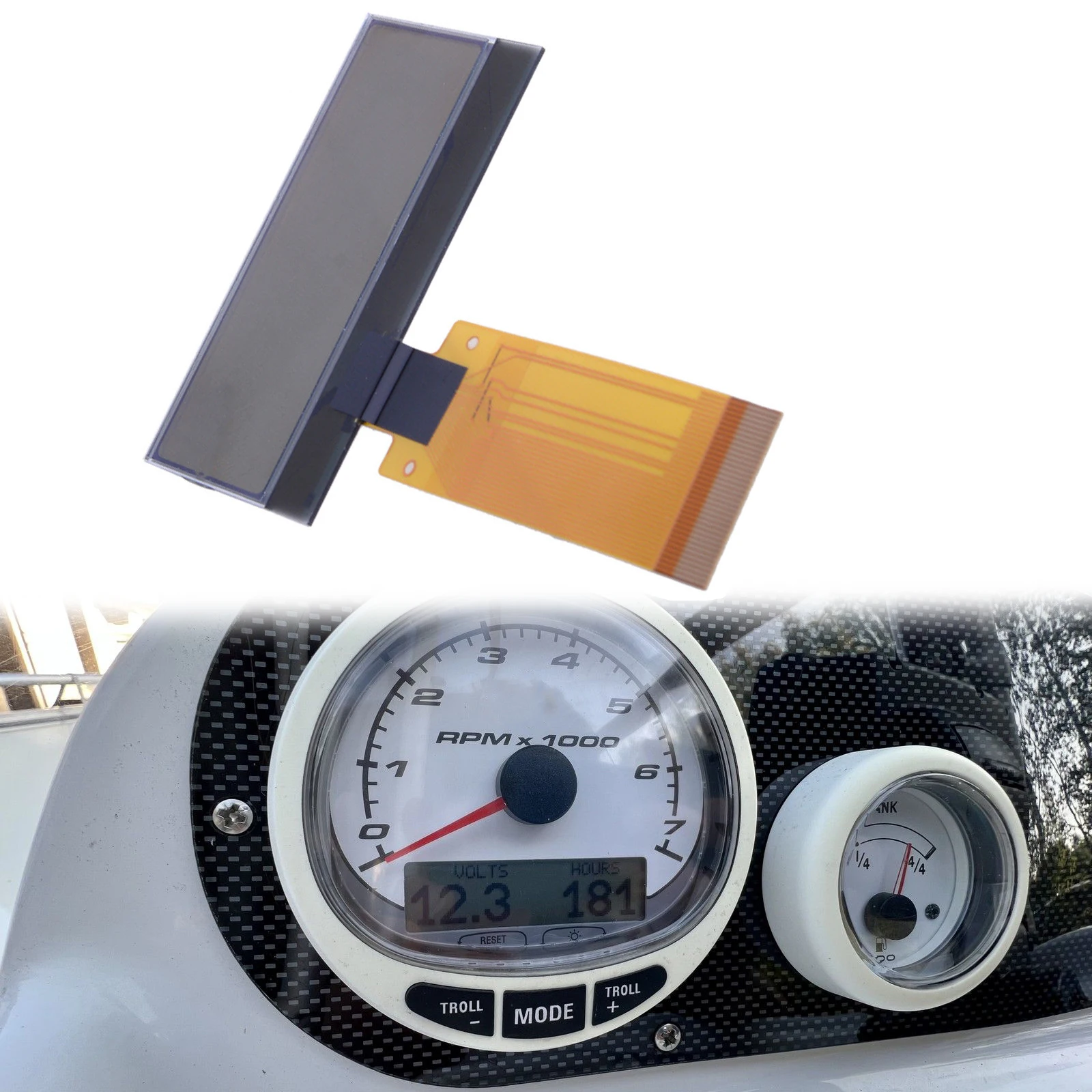 

LCD Display For Mercury Smartcraft SC1000 Speedometer Tachometer Multifunction Gauge 1999-2018 8M0101099