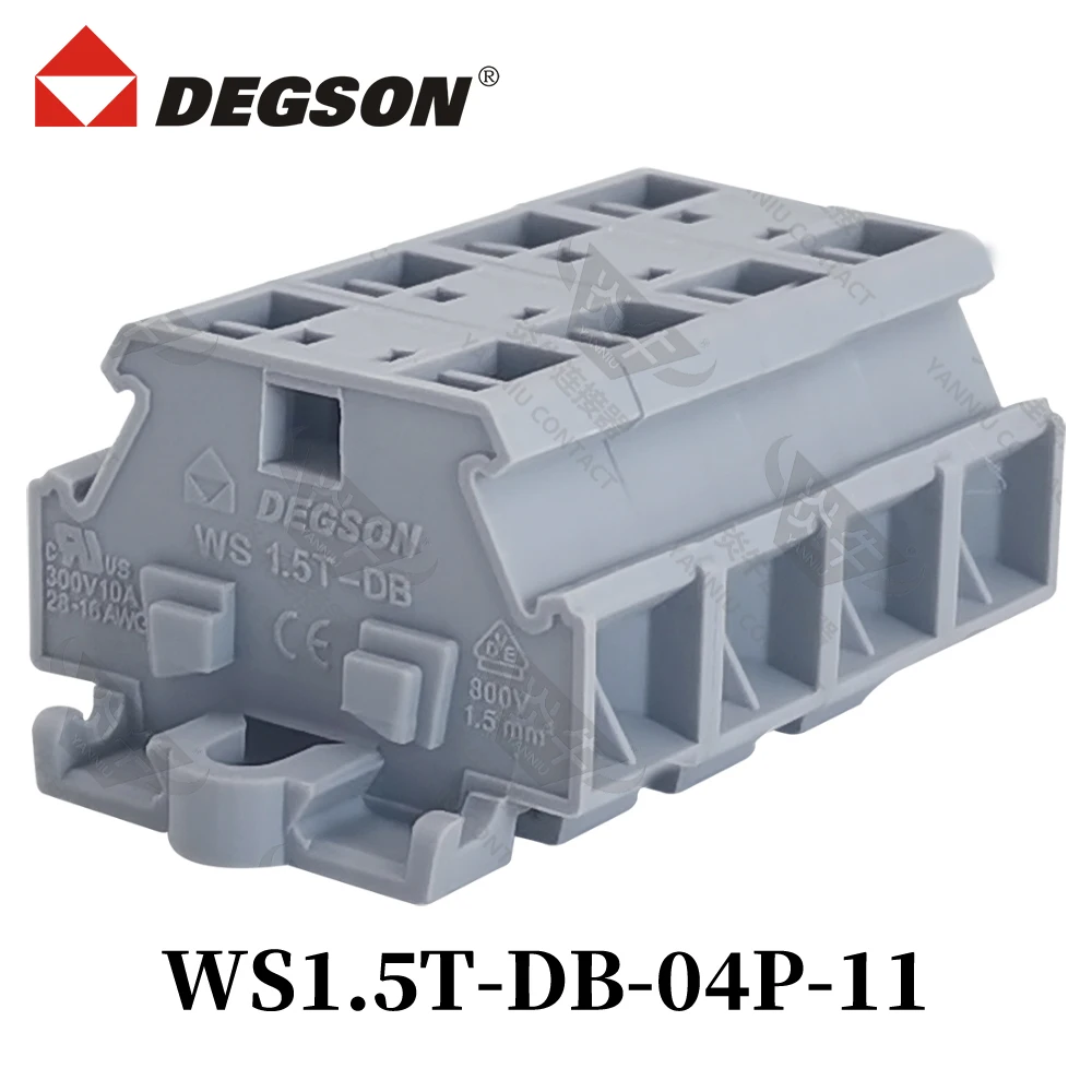 10Pcs DEGSON WS1.5T-DB-04P-11-00ZH Din rail terminal blocks Connector WS1.5T-DB Phoenix Contact Lead Lead 7439-92-1 17.5A 800V